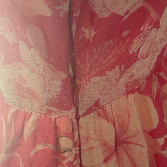 LOVESHACKFANCY Karalie Cotton & Silk Holiday Sun Fuschia Maxi Dress Size 6 - Picture 9 of 16